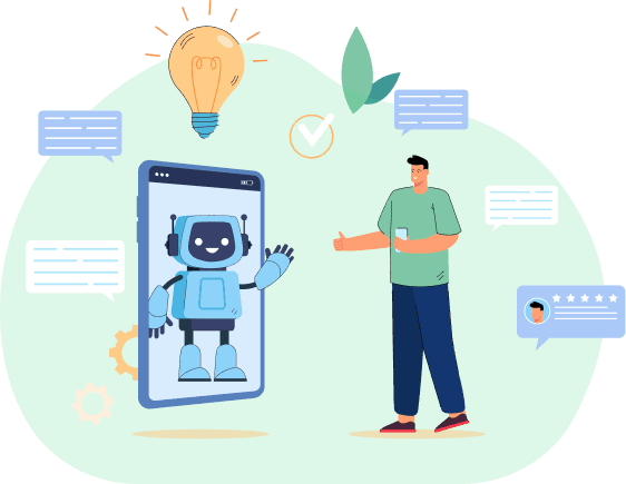 AI Stack Phone Illustration